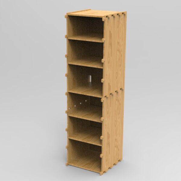 1 door showing 4 shelfs and fixed mid shelf L Storage tall BIRCH PLY VAEG