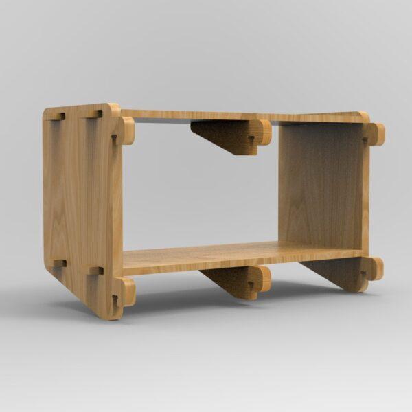 250 2x2 plywood storage office shelf angle back view