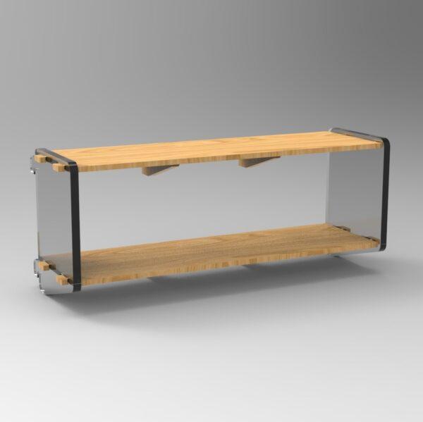 250 2x3 plywood storage office shelf clear ends angle front view