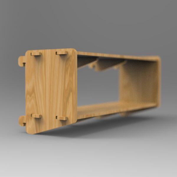 250 2x3 plywood storage office shelf front side view