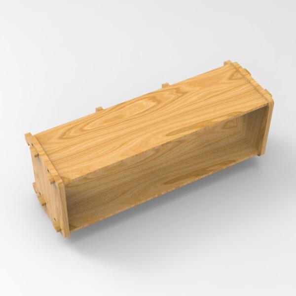 250 2x3 plywood storage office shelf top side angle view