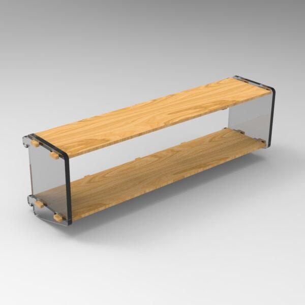 250 2x4 plywood storage office shelf clear ends side angle view