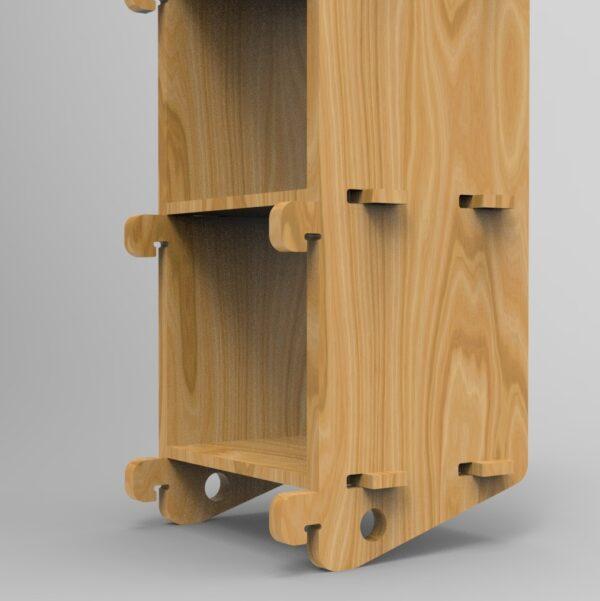 250 3x1 plywood storage office shelf back side angle view