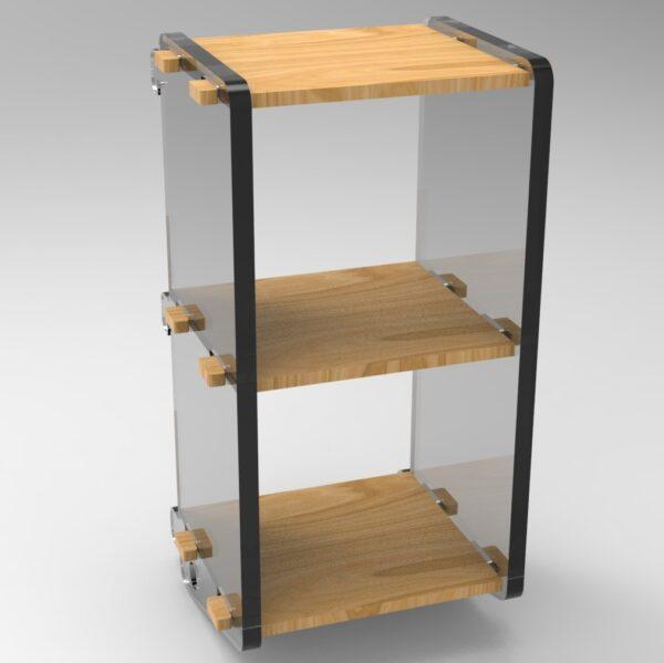 250 3x1 plywood storage office shelf clear ends front top view