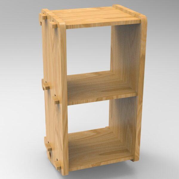 250 3x1 plywood storage office shelf front side angle top view