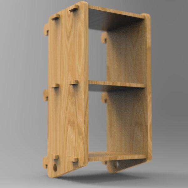 250 3x1 plywood storage office shelf side angle view