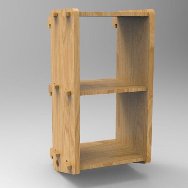 250 3x1 plywood storage office shelf side front angle view