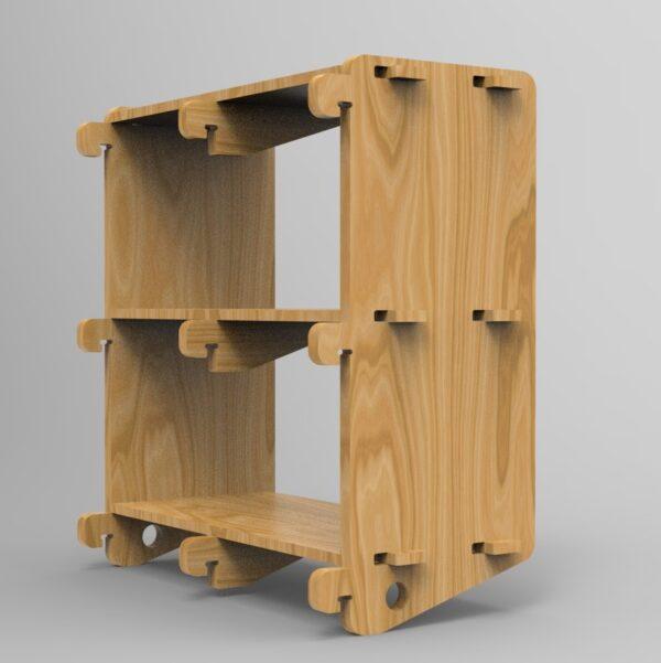 250 3x2 plywood storage office shelf back side angle view