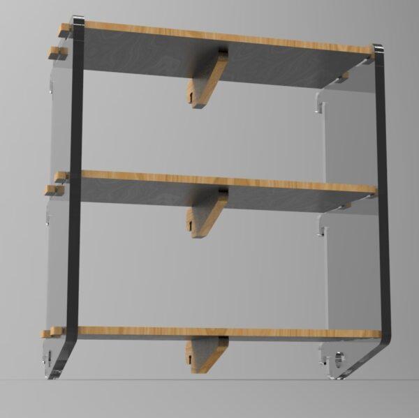 250 3x2 plywood storage office shelf clear ends top bottom view