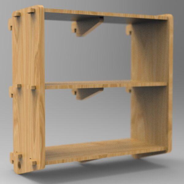 250 3x2 plywood storage office shelf side angle view