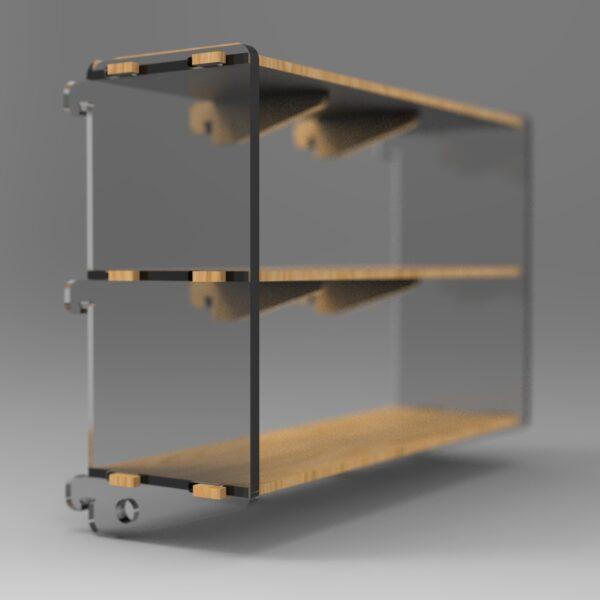 250 3x3 plywood storage office shelf clear ends side view