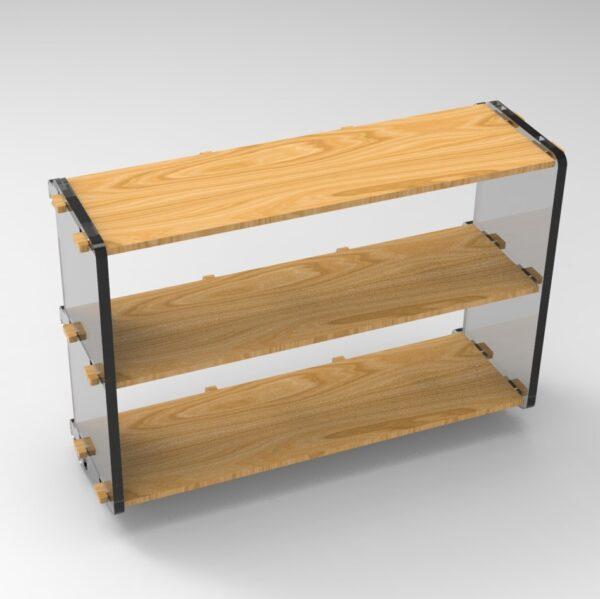 250 3x3 plywood storage office shelf clear ends top bottom angle view