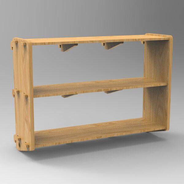 250 3x3 plywood storage office shelf front angle view