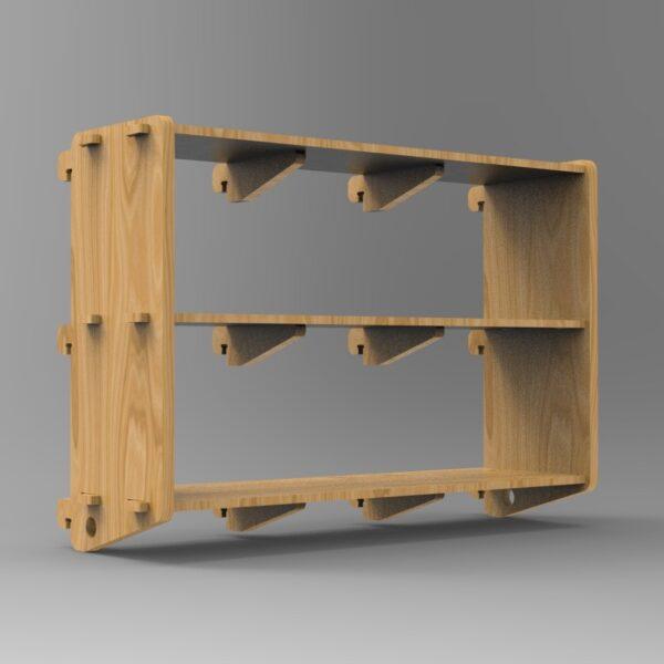 250 3x3 plywood storage office shelf front side angle view