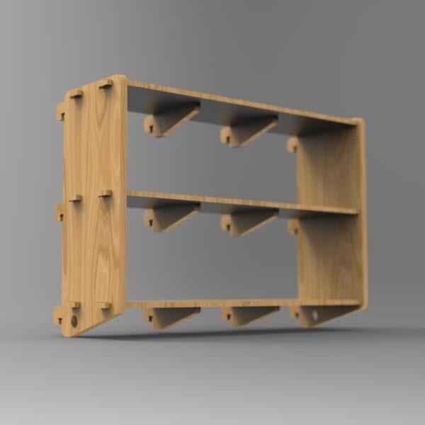 250 3x3 plywood storage office shelf top bottom angle view