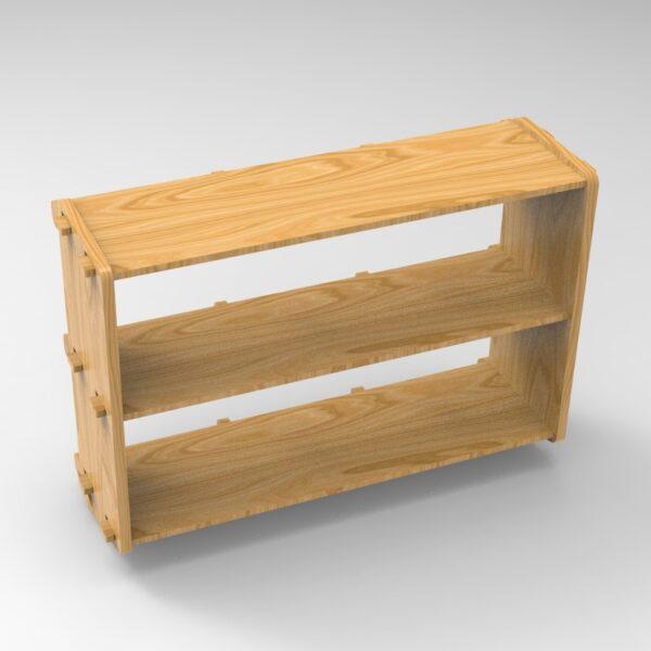 250 3x3 plywood storage office shelf top side angle view