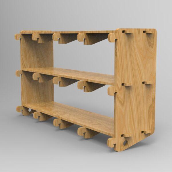 250 3x4 plywood storage office shelf back side angle view