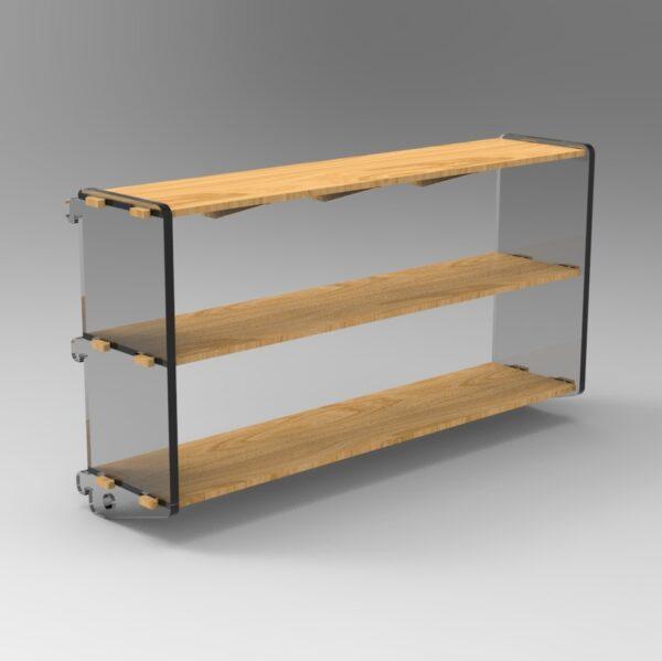 250 3x4 plywood storage office shelf clear ends side angle view 2