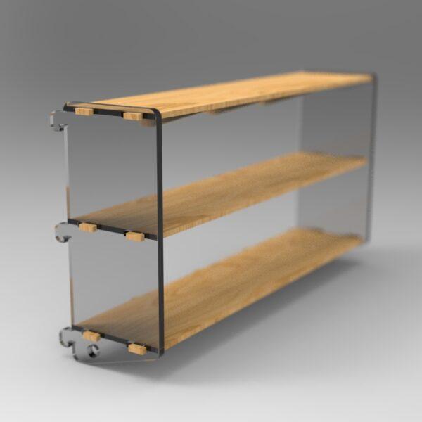 250 3x4 plywood storage office shelf clear ends side angle view