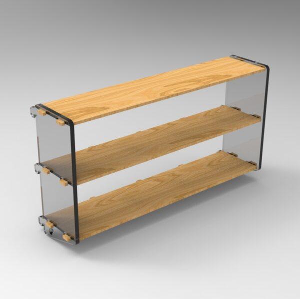 250 3x4 plywood storage office shelf clear ends top side angle view