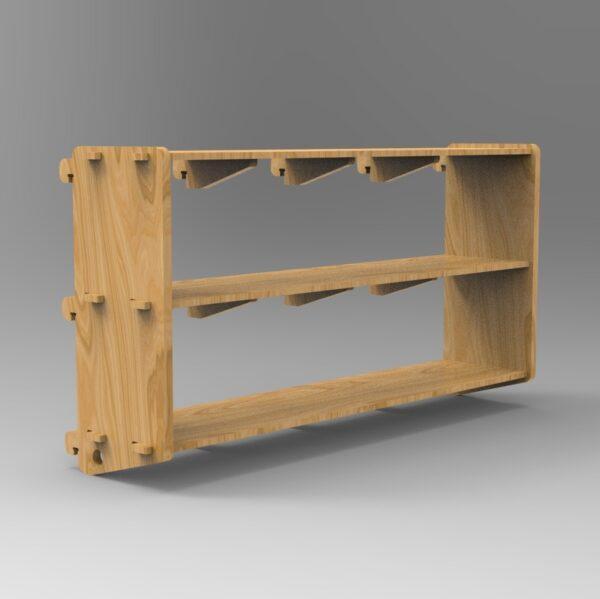 250 3x4 plywood storage office shelf front side angle view