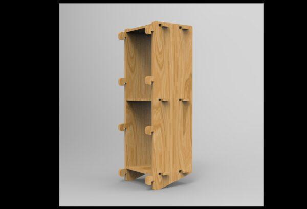 250 43x1 plywood storage office shelf back side angle view