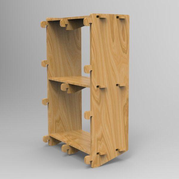 250 43x2 plywood storage office shelf back side view