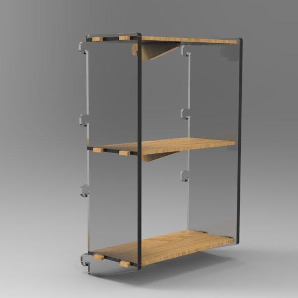 250 43x2 plywood storage office shelf clear ends side view 2