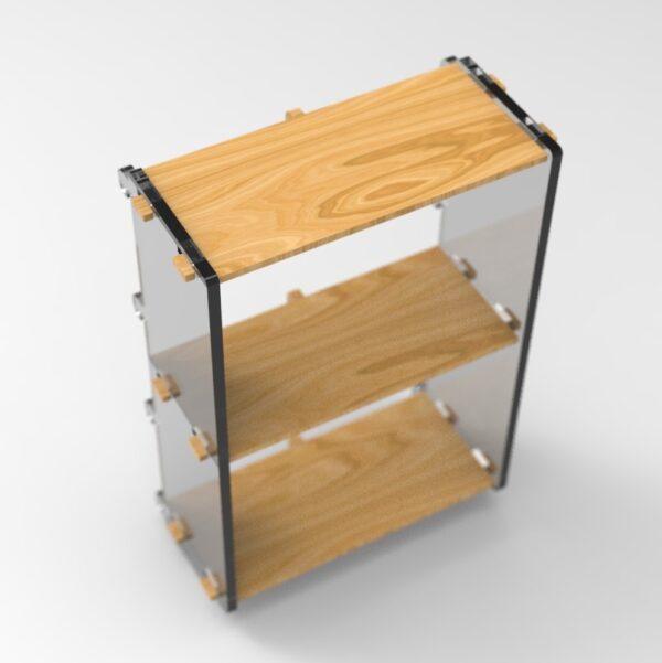 250 43x2 plywood storage office shelf clear ends top down view