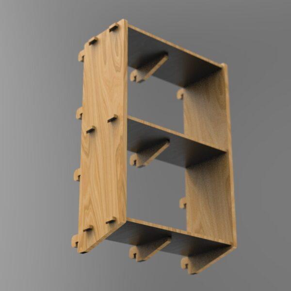 250 43x2 plywood storage office shelf under angle view