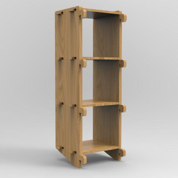 250 4x1 plywood storage office shelf back side left angle view 2