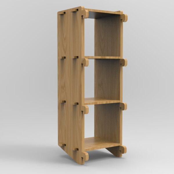 250 4x1 plywood storage office shelf back side left angle view