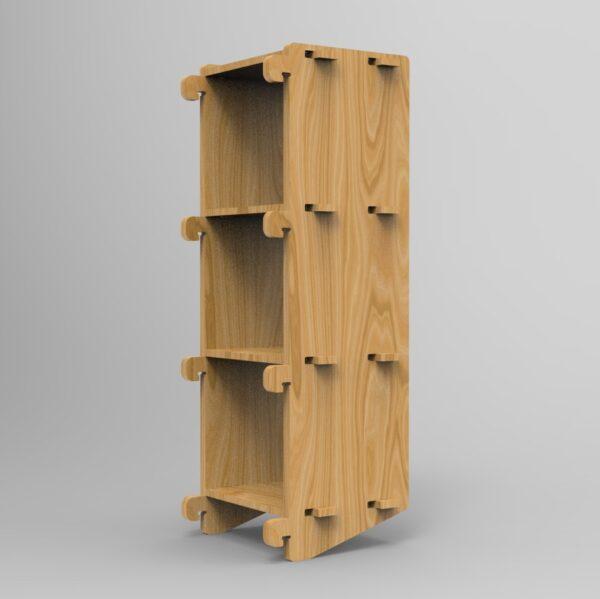 250 4x1 plywood storage office shelf back side right angle view
