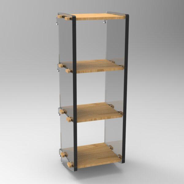 250 4x1 plywood storage office shelf clear ends front side view