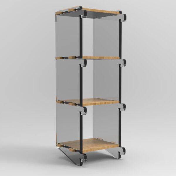 250 4x1 plywood storage office shelf clear ends side view