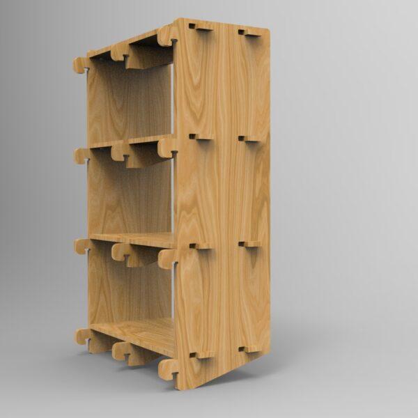 250 4x2 plywood storage office shelf back side angle view