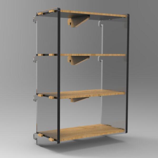 250 4x2 plywood storage office shelf clear ends side angle view