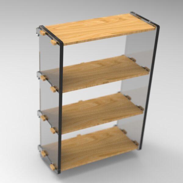 250 4x2 plywood storage office shelf clear ends top angle view