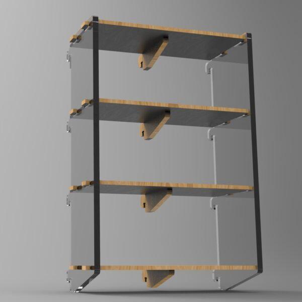 250 4x2 plywood storage office shelf clear ends under side angle view 2