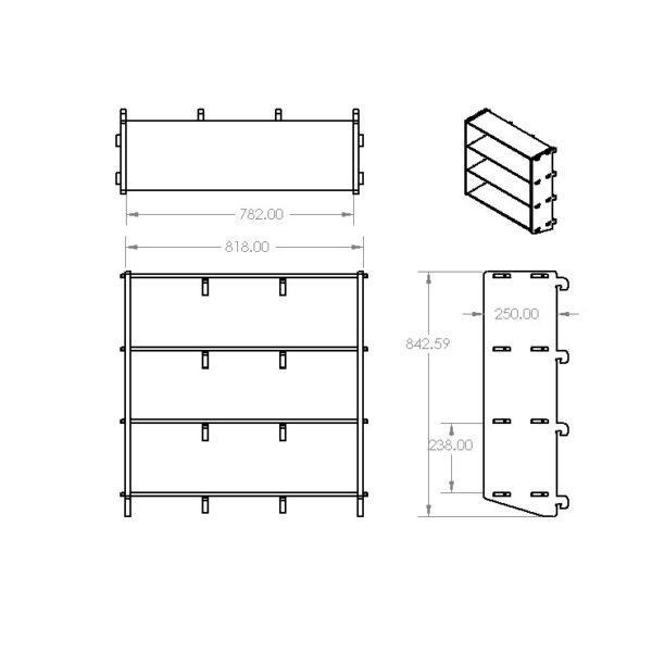 250 4x3 plywood storage office shelf Dimensions