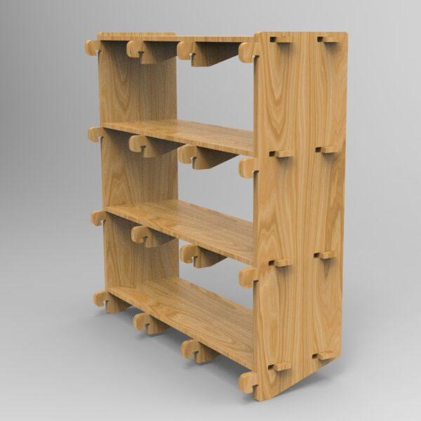 250 4x3 plywood storage office shelf back side angle view