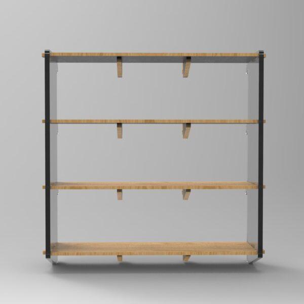 250 4x3 plywood storage office shelf clear ends front view