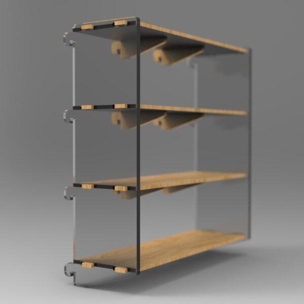 250 4x3 plywood storage office shelf clear ends side angle view 1