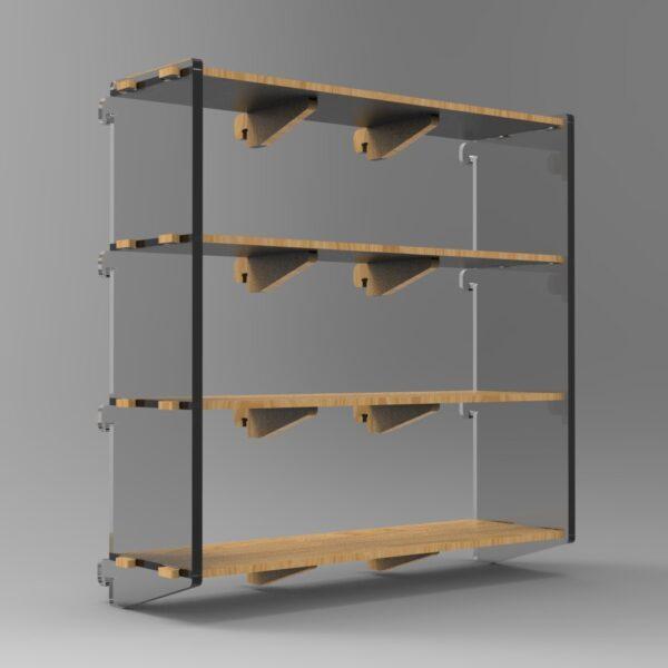 250 4x3 plywood storage office shelf clear ends side angle view 2