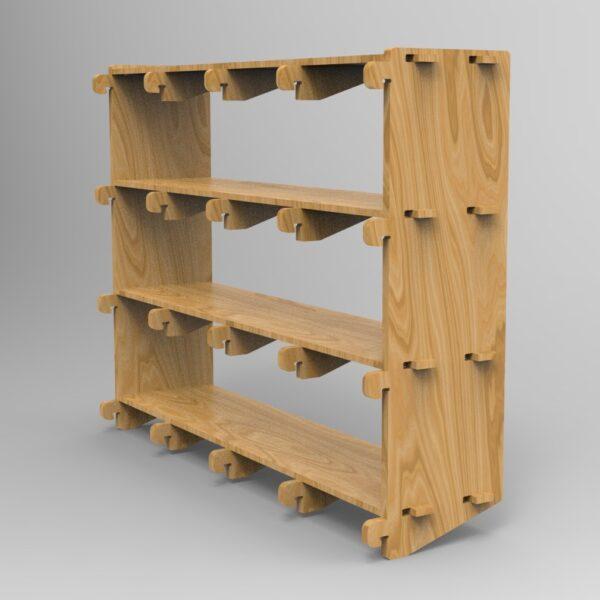 250 4x4 plywood storage office shelf back side angle view