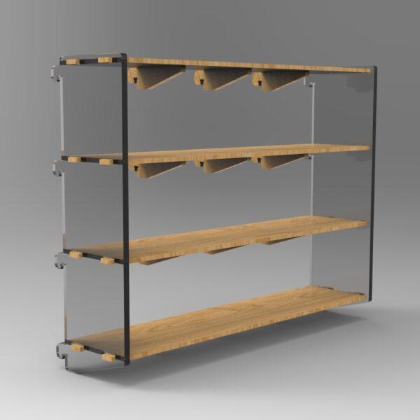 250 4x4 plywood storage office shelf clear ends side view 2