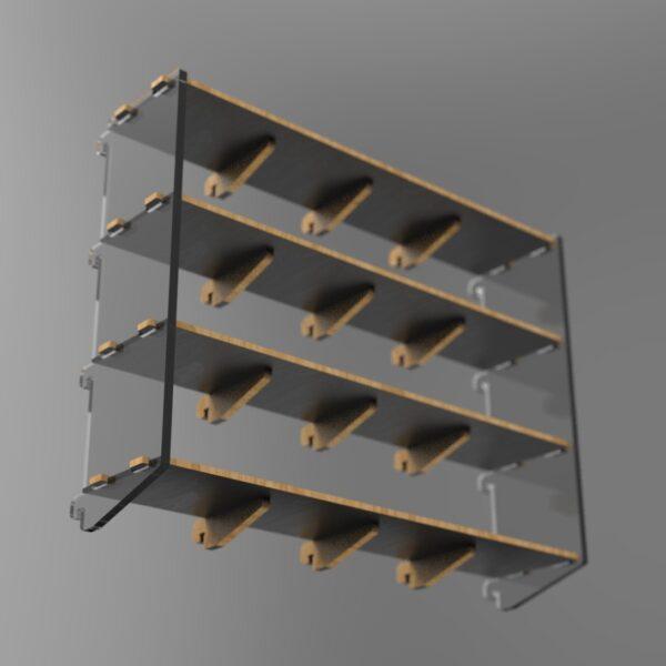 250 4x4 plywood storage office shelf clear ends under view