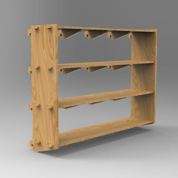 250 4x4 plywood storage office shelf front side angle view