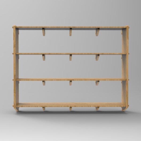 250 4x4 plywood storage office shelf front view