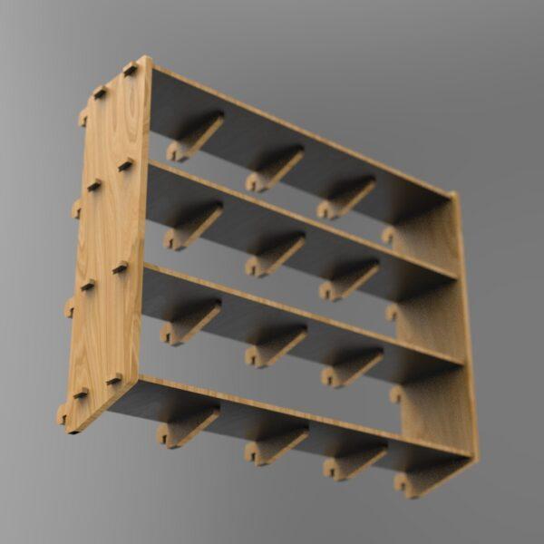 250 4x4 plywood storage office shelf under angle view